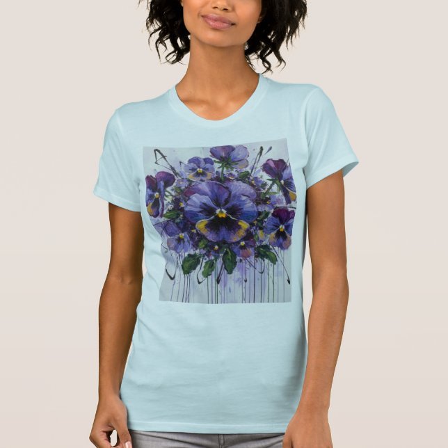 Pansy Poem-Abstract Bloom T-Shirt (Vorderseite)