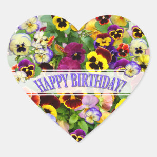 PANSY SCHAUTY BIRTHDAY GREETHERZ Herz-Aufkleber