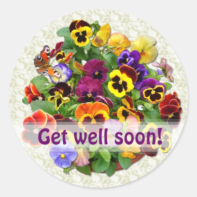 PANSY SCHAUTY "Get Well Runder Aufkleber (Vorderseite)