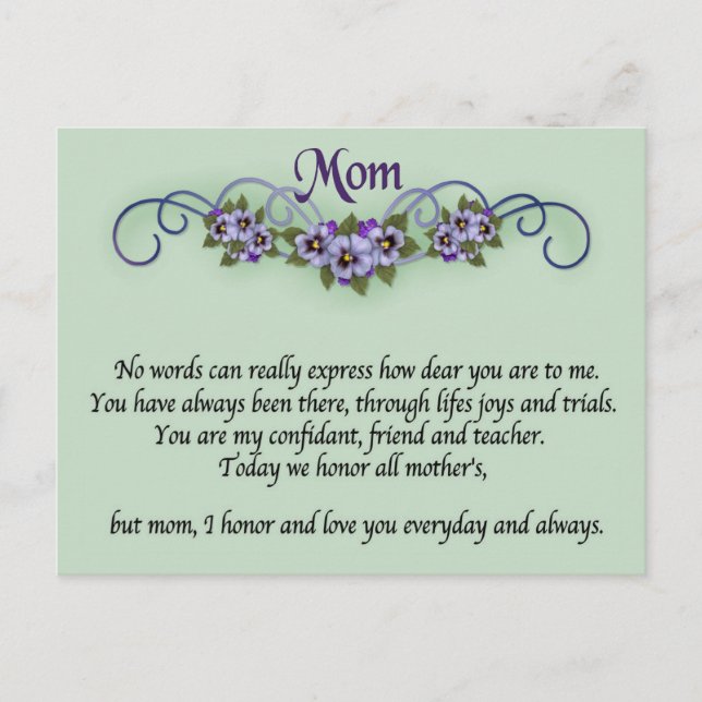 Pansy Scrolls Postcard Postkarte (Vorderseite)