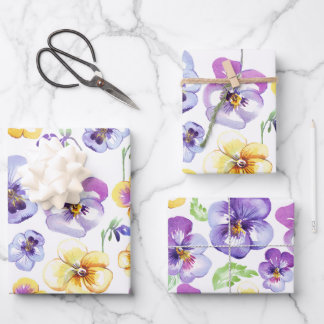 Pansy Seamless Geschenkpapier Set