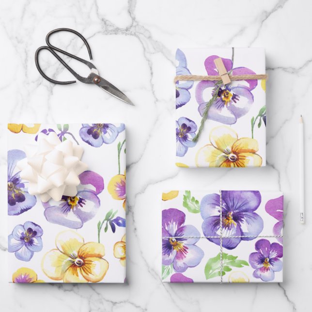 Pansy Seamless Geschenkpapier Set (Vorderseite)