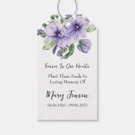 Pansy Seed Packet Memorial Begräbnismarken Geschenkanhänger