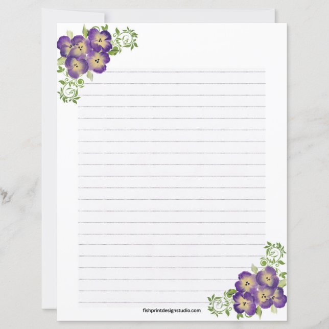Pansy Stationery (Vorderseite)