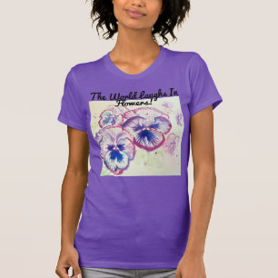 Pansy Stiefmütterchen Lila Aquarell Blume Blumenro T-Shirt