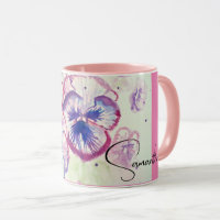Pansy Stiefmütterchen Lila Aquarell Blume Blumenro