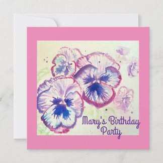 Pansy Stiefmütterchen Lila Blume Blumenrosa Geburt Einladung