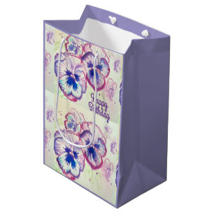 Pansy Stiefmütterchen Lila Blume Blumenrosa Mittlere Geschenktüte
