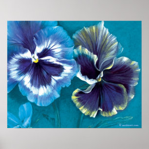 Pansy studiert Kunstkunst Blumenposter drucken Poster
