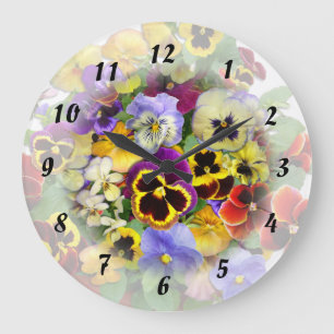 Pansy Time ~ Clock Große Wanduhr