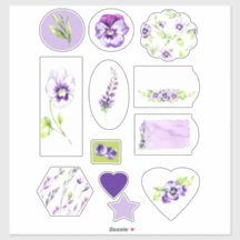 Pansy und Blueberry Scrapbook Wasserfarbe