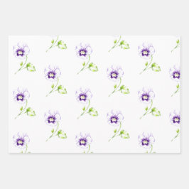 Pansy und Lavendel Sortiment von Schleifpapier Geschenkpapier Set