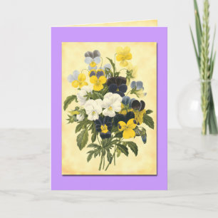 Pansy Violets Blank Botanische Art Cards Karte