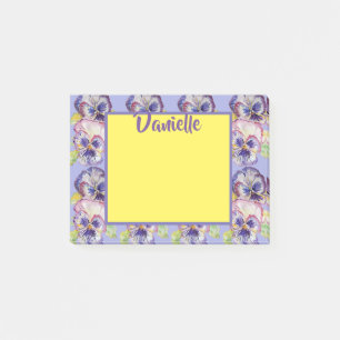 Pansy Watercolor Art Womans Name Post It Notes Post-it Klebezettel