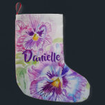 Pansy Watercolor Blume Blumenname Strumpf Kleiner Weihnachtsstrumpf<br><div class="desc">Pansy Aquarell Blume Blumenmuster Liebe Sie individuelle Name Weihnachtsweihnachtsmann Strumpf. Ein prächtiges Blumendesign. Entworfen aus meinen ursprünglichen Aquarellbildern,  die ich aus meinem eigenen Blumengarten gemalt habe.</div>