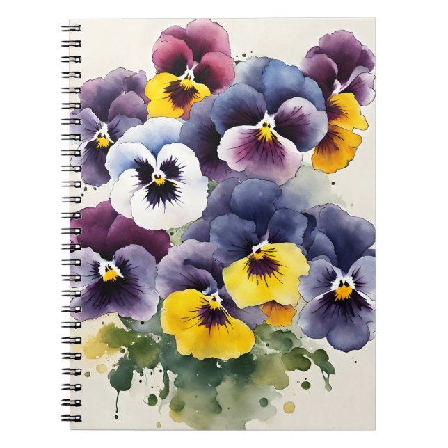 Pansy - Watercolor flowers Notizblock (Vorderseite)