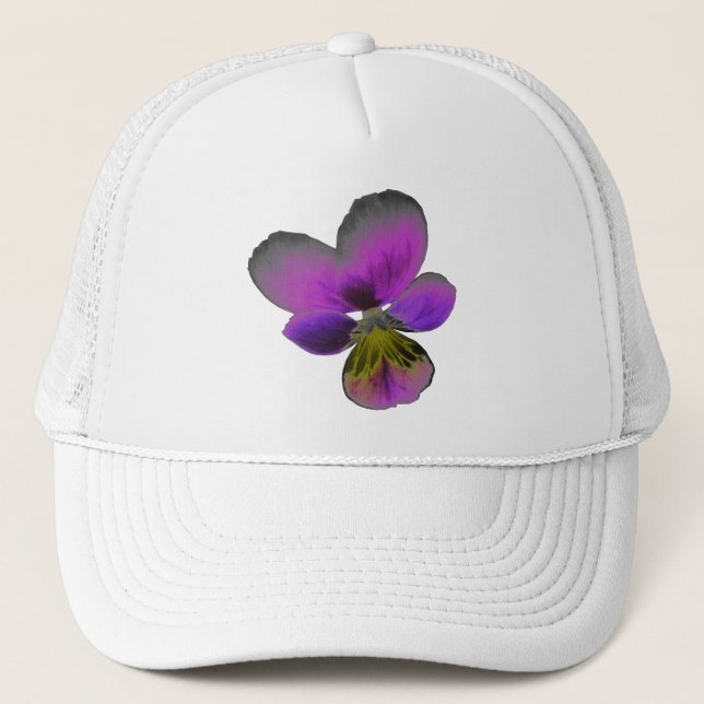Pansy Wild Dark Lila Hat Truckerkappe (Vorderseite)