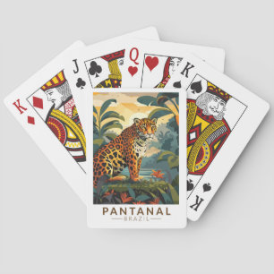 Pantanal Brasilien Jaguar Reise Kunst Vintage Spielkarten