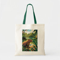 Pantanal Brazil Capybara Art Vintag