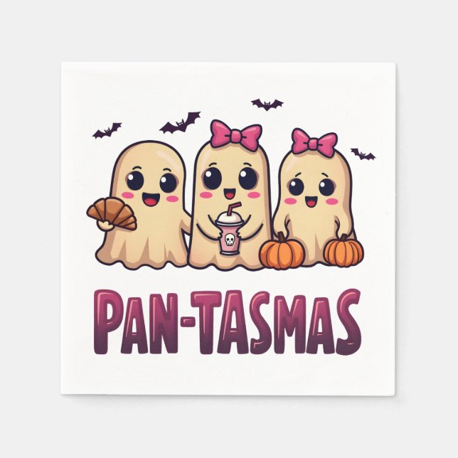 Pantasmas Funny Ghost Groovy Retro Halloween Serviette (Vorderseite)