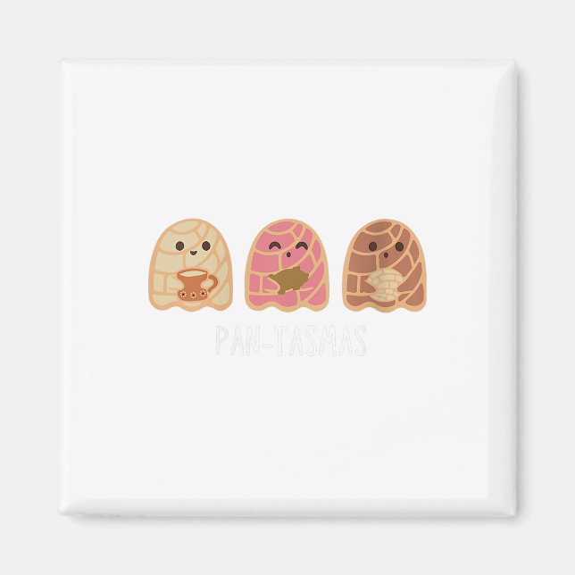 Pantasmas Ghost Funny Spooky Conchas Mexican Ghost Magnet (Vorne)