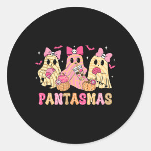 Pantasmas Ghost Funny Spooky Conchas Mexican Hallo Runder Aufkleber