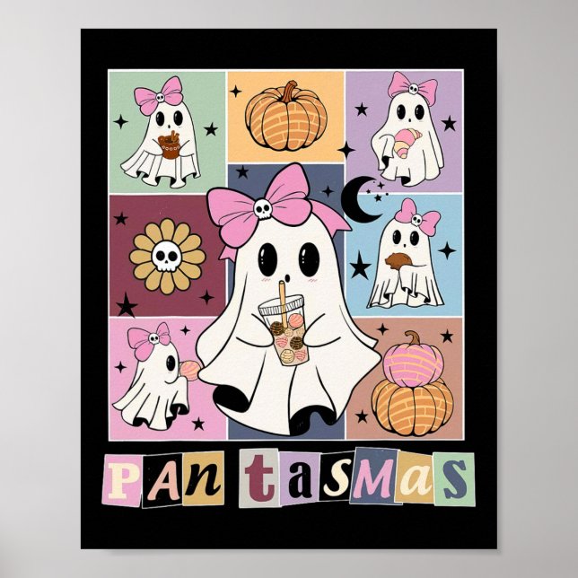Pantasmas Mexican Halloween Ghost Spooky Conchas C Poster (Vorne)