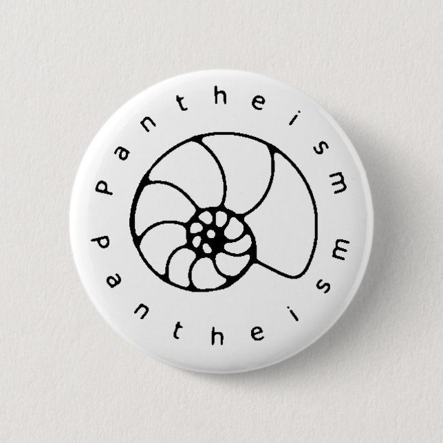Pantheismusschwarzweiss-Knopf Button (Vorderseite)