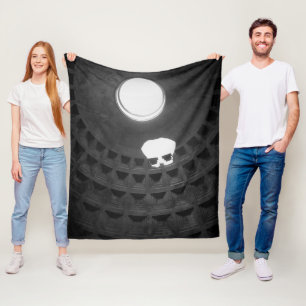 Pantheon Light Skull Rom Italien Schwarz-Weiß Fleecedecke
