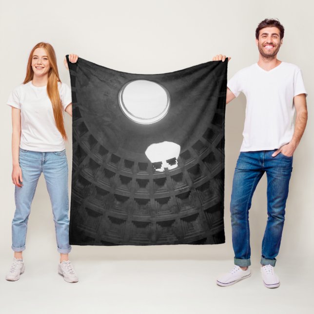 Pantheon Light Skull Rom Italien Schwarz-Weiß Fleecedecke (Beispiel)