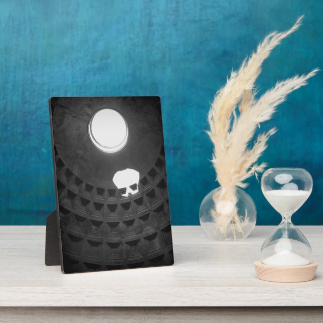 Pantheon Light Skull Rom Italien Schwarz-Weiß Fotoplatte (Seite)