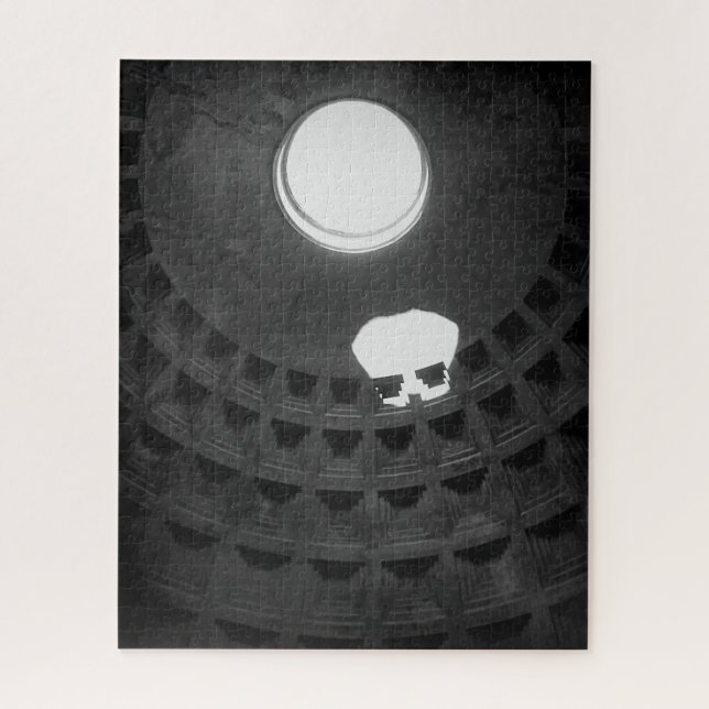 Pantheon Light Skull Rom Italien Schwarz-Weiß Puzzle (Vertikal)