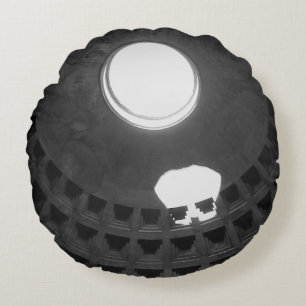 Pantheon Light Skull Rom Italien Schwarz-Weiß Rundes Kissen