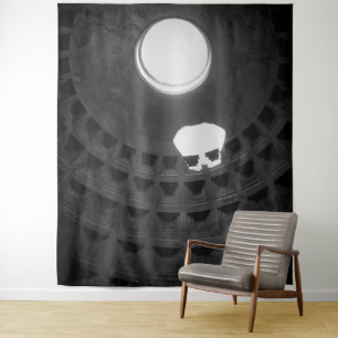 Pantheon Light Skull Rom Italien Schwarz-Weiß Wandteppich