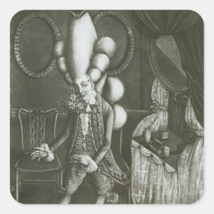 Pantheon Macaroni, 1773 Quadratischer Aufkleber