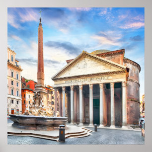 Pantheon Rom Italien Vintage Europa Reise Poster