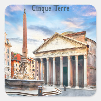 Pantheon Rom Italien Vintage Europa Reise Quadratischer Aufkleber