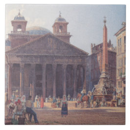 Pantheon und Piazza della Rotonda in Rom, Italien Fliese