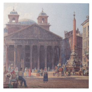 Pantheon und Piazza della Rotonda in Rom, Italien Fliese