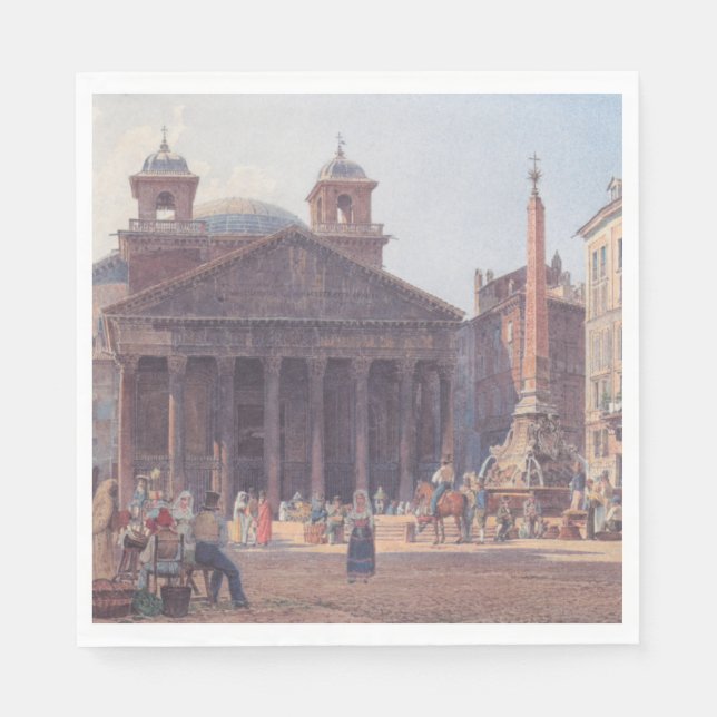 Pantheon und Piazza della Rotonda in Rom, Italien Serviette (Vorderseite)