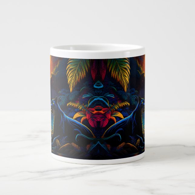 Panther an einem Wasserfall Jumbo-Tasse (Vorderseite)