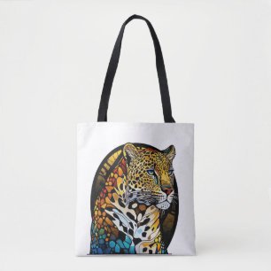 Panther Animal Portrait Gestaltetes Glas Kunst, Di