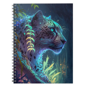 Panther Animal Portrait Painting Wildlife Notizblock