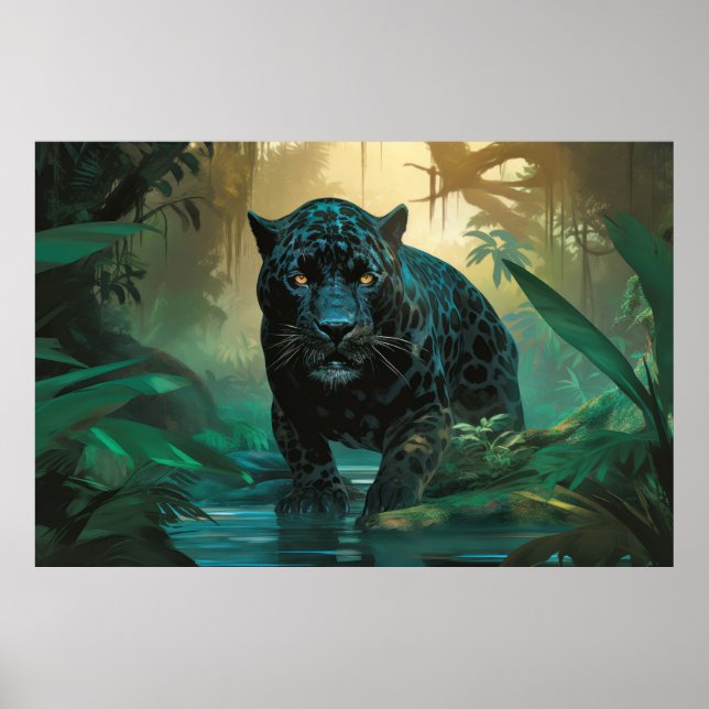 Panther Animal Wildlife Wilderness Kunst und Kultu Poster (Vorne)