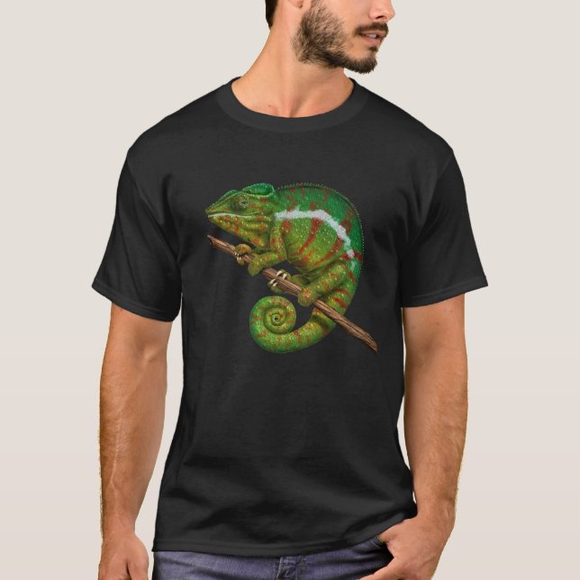Panther-Chamäleon-Digital-Malerei T-Shirt (Vorderseite)