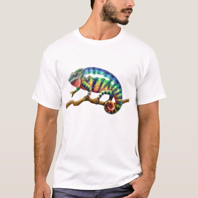 Panther-Chamäleon-Eidechsen-T - Shirt (Vorderseite)