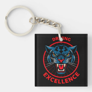 Panther Driving Excellence Holzschild Schlüsselanhänger