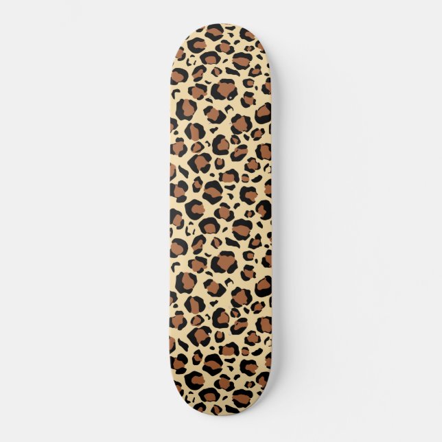 Panther-Druck auf beigefarbenem Hintergrund   Skateboard (Vorderseite)