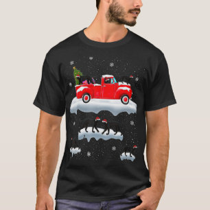 Panther fährt Weihnachtsbaum Roter LKW Panther C T-Shirt