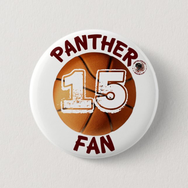 Panther-Fan-Basketball-Knopf gefördert durch BABC Button (Vorderseite)